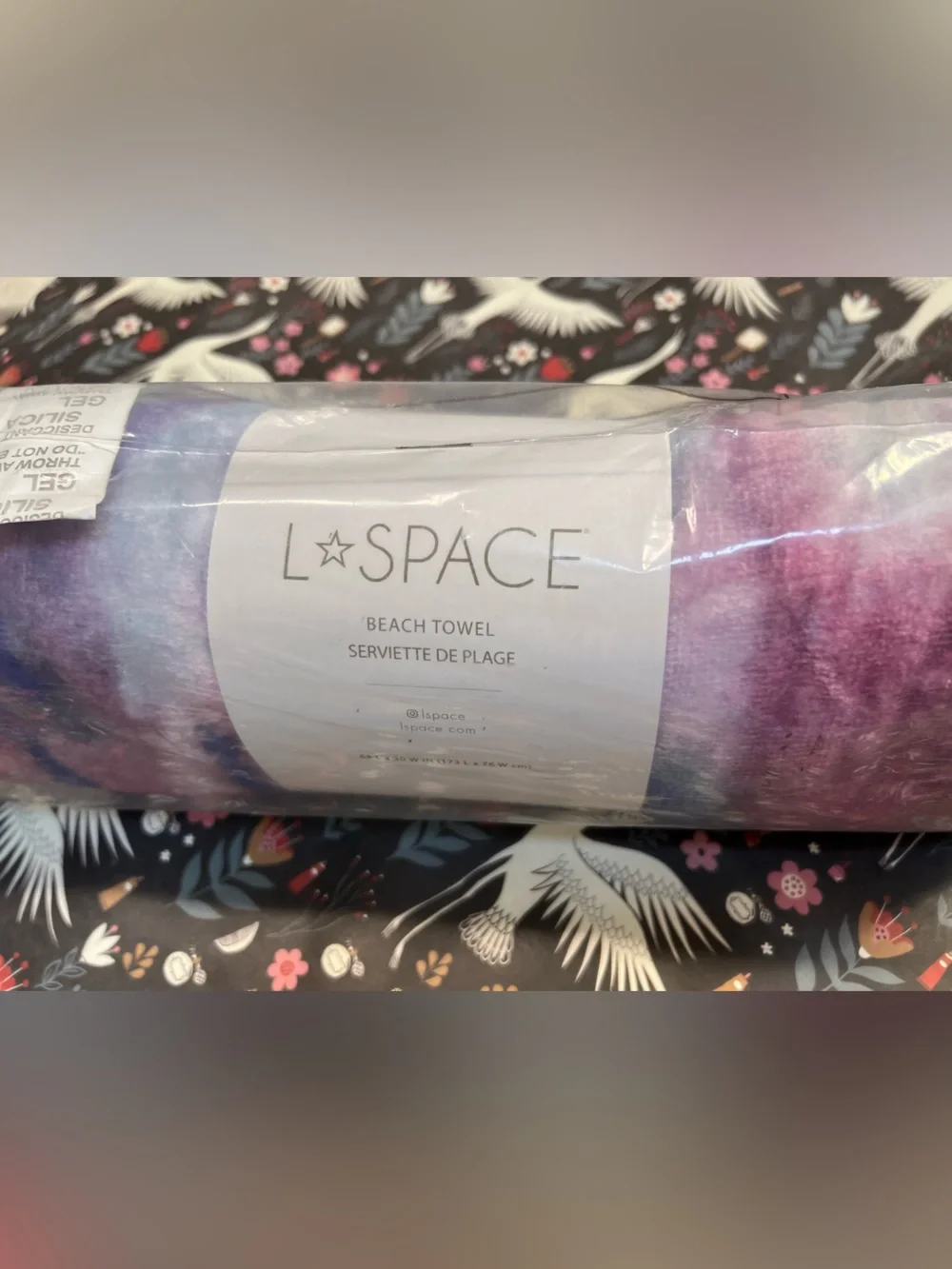 l*space Gradient Tie-Dye Beach Towel in Purple and Blue Hues